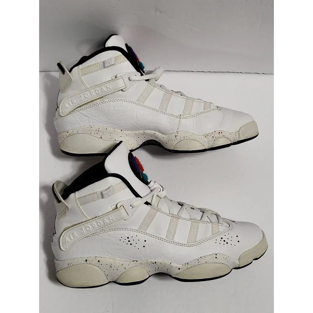 NIKE AIR JORDAN 6 Rings Paint Spatter Confetti 323419 100 Size 6.5Y